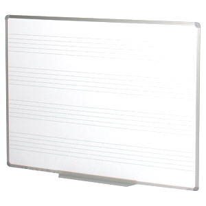 Wall mounted porcelain whiteboard with music staves