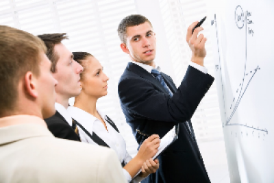 Image of office staff using a Vista white board