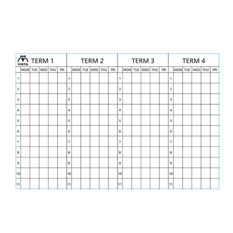 Image of the printed surface of a Vista 4 term planner type 2